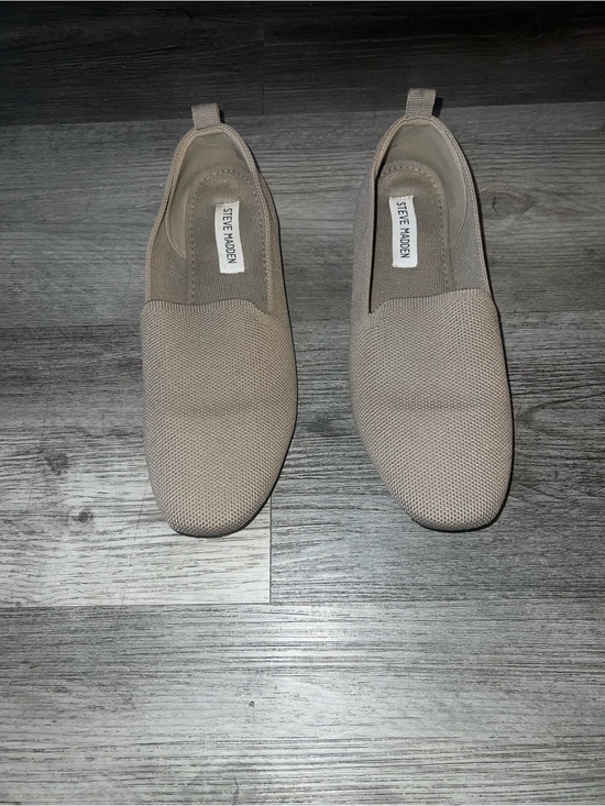 Steve Madden Shoes - Steve Madden Knit Slip-On Flats - Beige Taupe
